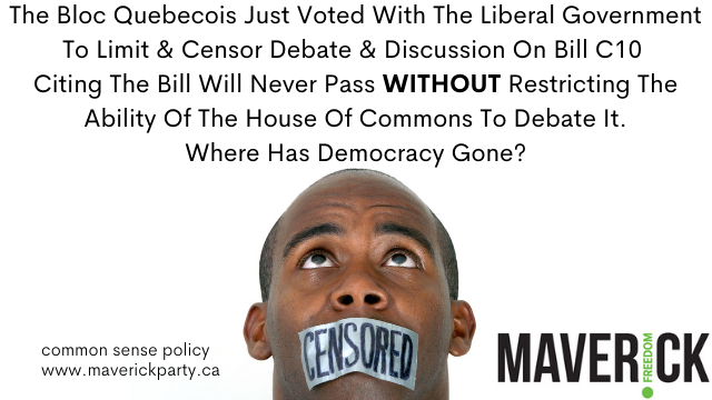 The much desired Bill C-10 gag order passed 181-147 with Liberal and Bloc support. There is now only 5 hours to debate potential amendments, meaning most wont be heard. 
This process to shut down a committee hasn’t been used in 20 yrs. It took <a href="/JustinTrudeau/">Justin Trudeau</a> liberals 5 minutes.