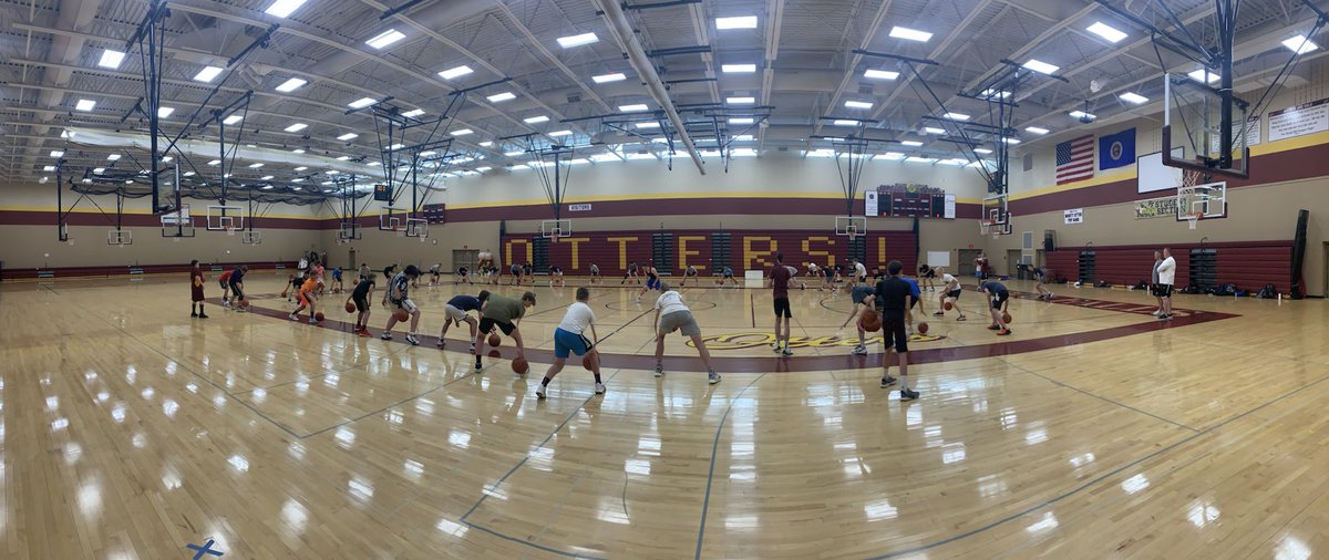 It’s good to be back in the gym at Otter BBB camp!  75+ kids in the gym working on their game!
