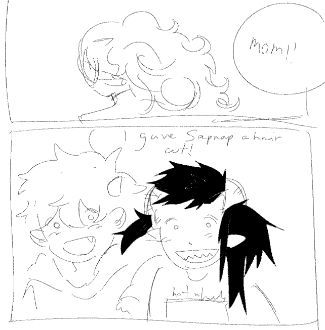 comic about haircuts /dsmp (they are like 8 in this comic) 