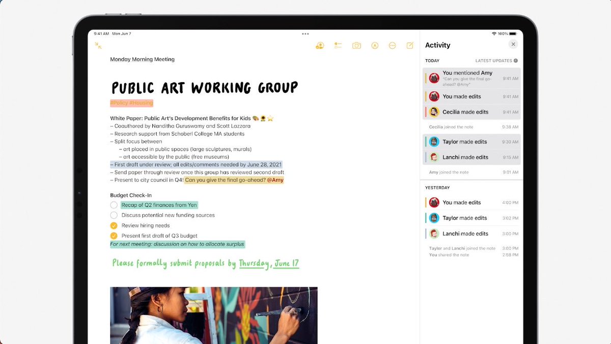 iCulture's tweet photo. Nieuwe toevoegingen voor #Notities — vermeldingen (mentions), een activiteitenoverzicht van alle edits en tags. #WWDC21 #iCulture https://t.co/e5fafmTTuO https://t.co/xCcQ3vzLLN https://t.co/jssHZAtN38