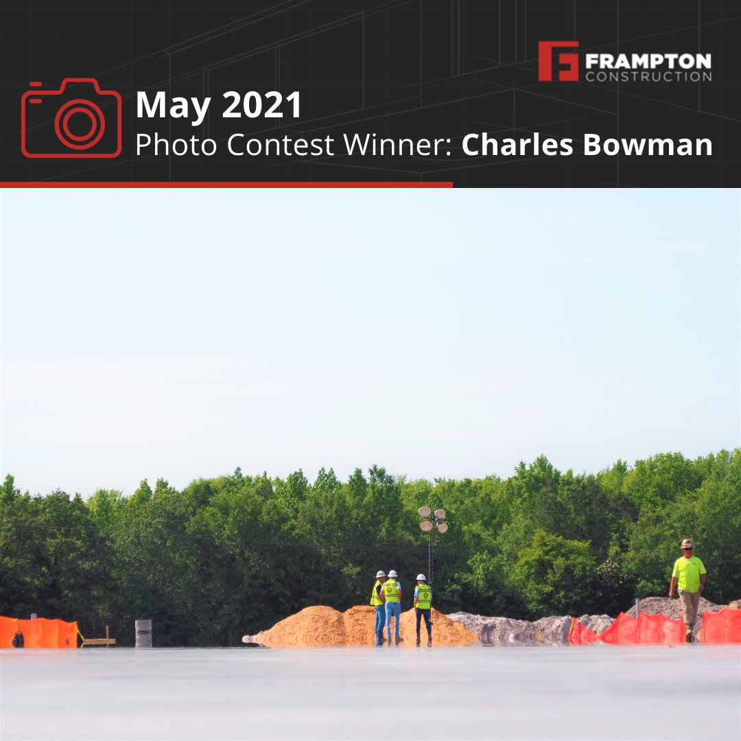 Kudos to our May 2021 Photo Contest winner: assistant project manager Charles Bowman! We love the perspective of this candid shot of some of our team members at our Old Dominion Freight Line project in Columbia, SC. 

#photography #photocontest #constructionphotography
