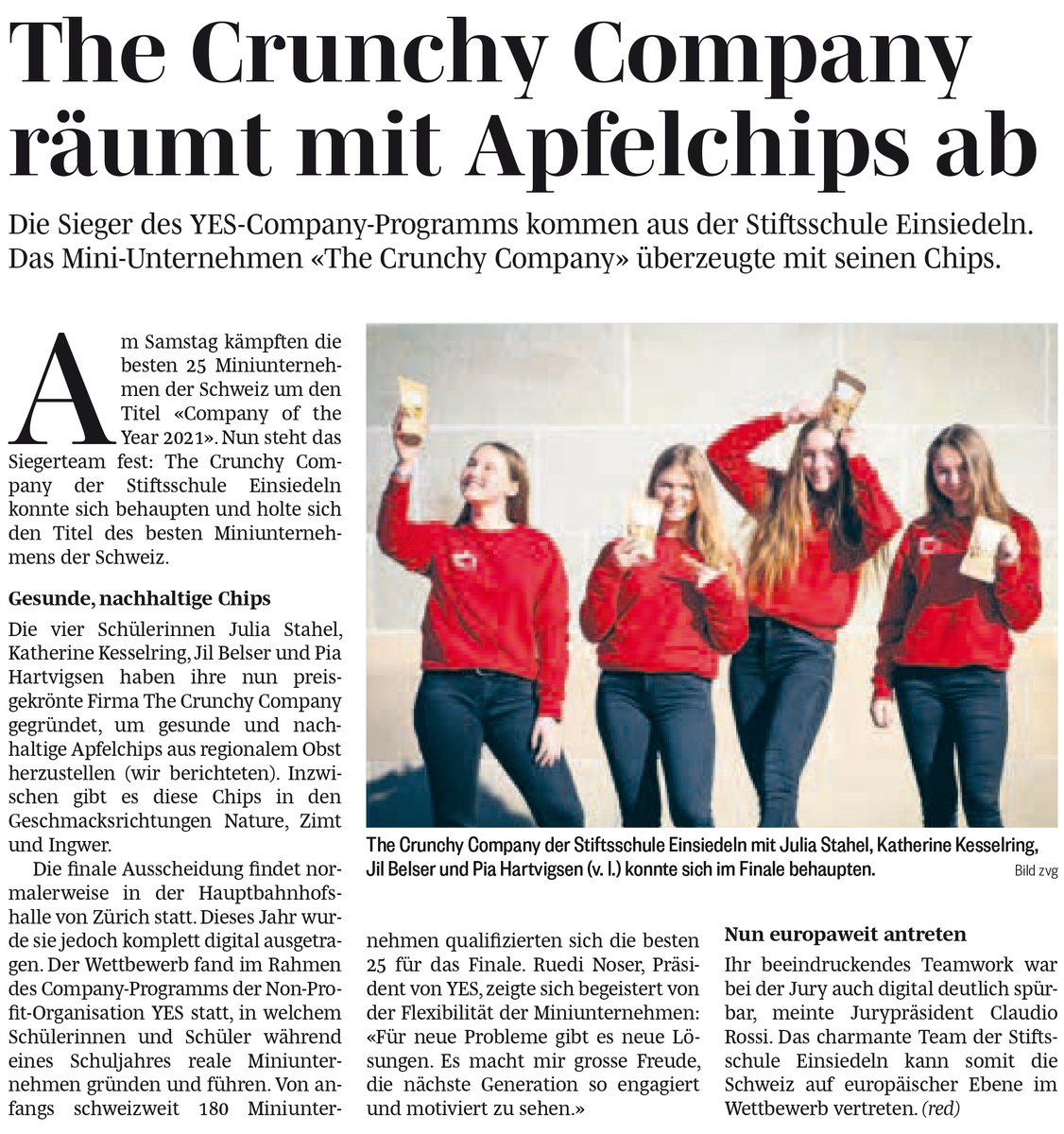 Nachwuchs für die Region! Vier junge Frauen zeigen, wie Unternehmen heute geführt werden: in Teamwork, nachhaltig, sozial. Inspirierende Vorbilder – auch für uns älteren Unternehmerinnen. Wir gratulieren zum Titel «Company of The Year 2021».
#youngentrepreneur #thefutureisfemale