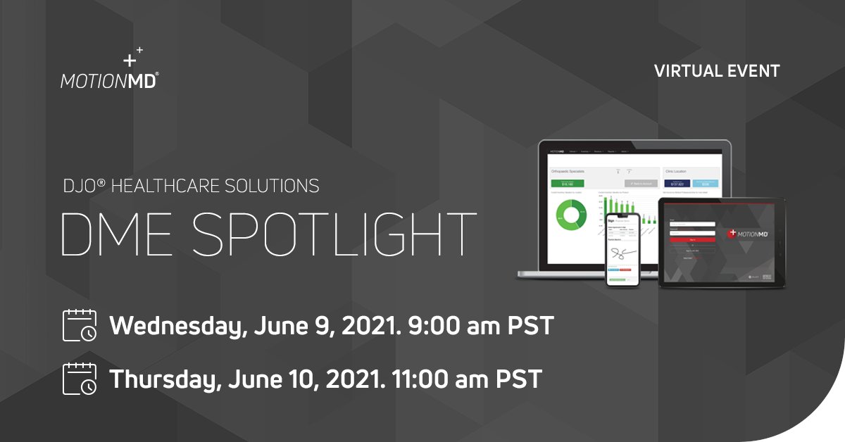 enovismedtech's tweet photo. Don't miss this DME Spotlight on Managing the Continuum of Care in DME! Join us Wednesday or Thursday to learn how to navigate Medicare regulations while creating customization and consistency of care! Register: https://t.co/51pa5uHvTr
#DJO #PoweringMotion #MotionMD #healthcare https://t.co/6IvRLwyRhE