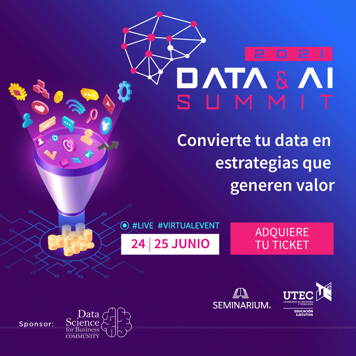 DS4BCommunity's tweet image. Y llegó junio...
¿Te gusta la #CienciadeDatos ? ¿Y la #InteligenciaArtificial ?
#DataAISummit2021 , es uno de los Eventos más importantes del año.
Comparte el Evento, tenemos un #CódigoDescuento de -30% para ti

. bit.ly/3bBJhiu