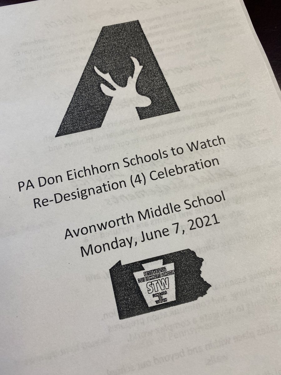 Avonworthschool's tweet photo. Congratulations to Avonworth Middle School on its 4th re-designation as as a Pennsylvania Don Eichhorn Schools: Schools to Watch! https://t.co/Ex9dRr2XjF