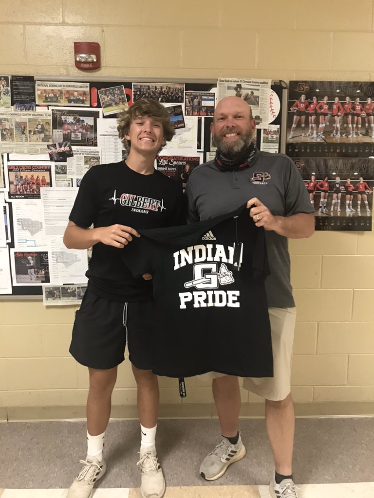 CoachLeaphart's tweet photo. Big E @Edwin_Amerson15 was lights out on the mound all year but even better in the State Championship Series winning both games for the Indians! #IndianPride shirt earned!! @GilbertBaseball https://t.co/f4qneFRKtb