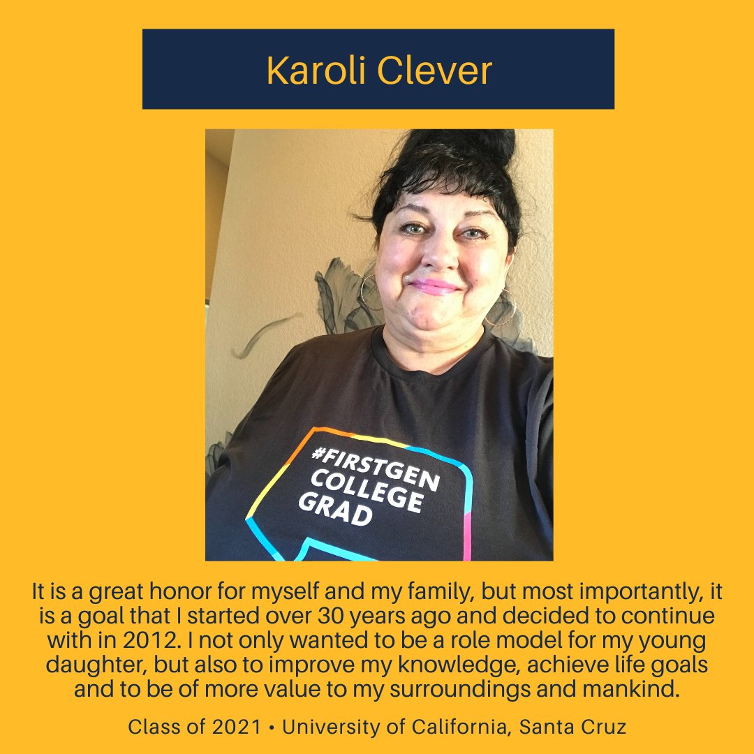 FirstGenUCSC's tweet photo. FGI presents Karoli as our next #firstgen grad! Here is what Karoli had to say when asked: "What does it mean to you to be graduating as a first-generation college student?" 
#UCFirstGen #ucsc https://t.co/9zdktB3gyx