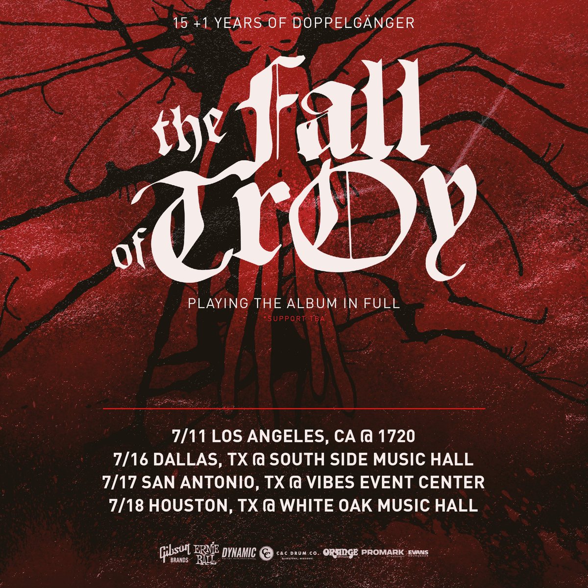 In case you missed it, @thefalloftroy just announced a select number of dates for their “15 + 1 Years of Doppelgänger” shows where they will be playing their iconic album, DOPPELGÄNGER, in full. 

Get your VIPs and a limited number of pre-sale tickets at the link in our bio!