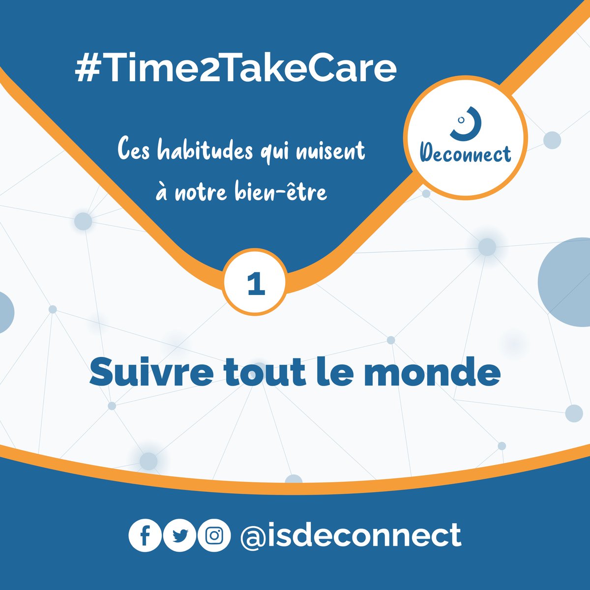 isdeconnect's tweet photo. [ Ces habitudes qui nuisent à notre bien-être ] 

1 - Suivre tout le monde

https://t.co/TWI9dMfhPr

#Time2TakeCare #deconnect #wasexo #santementale #socialmedia https://t.co/8fnRaWrzTZ
