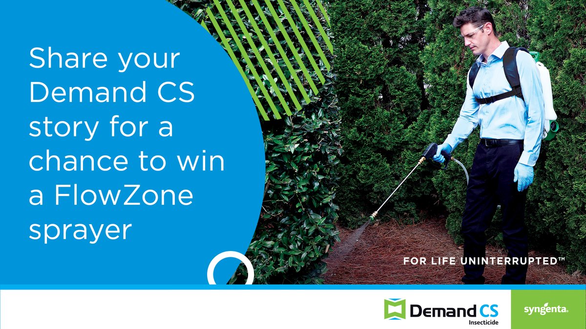 SyngentaPest's tweet photo. There are many reasons why PMPs keep turning to #DemandCS โ and we want to hear yours! ๐จ๏ธ
Starting today, submit your Demand CS success story for a chance to win 1 of 8 backpack sprayers from @FzSprayer. Details: https://t.co/7CCxfvxo6Y https://t.co/UnnYV8gTKf