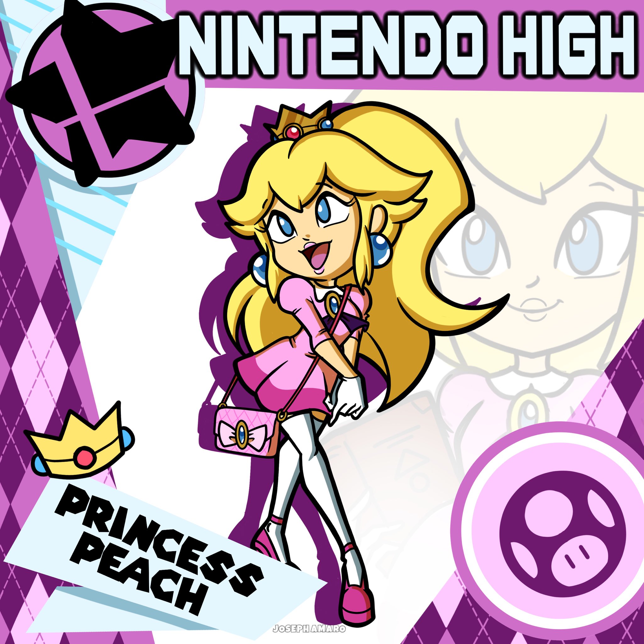 Jjames Art Name Peach Series Super Mario Style High End Prep Fav Food Strawberry Shortcake Princess Peach Is The Sweet Popular Girl At Nintendohigh She S Also The Head Cheerleading Captain