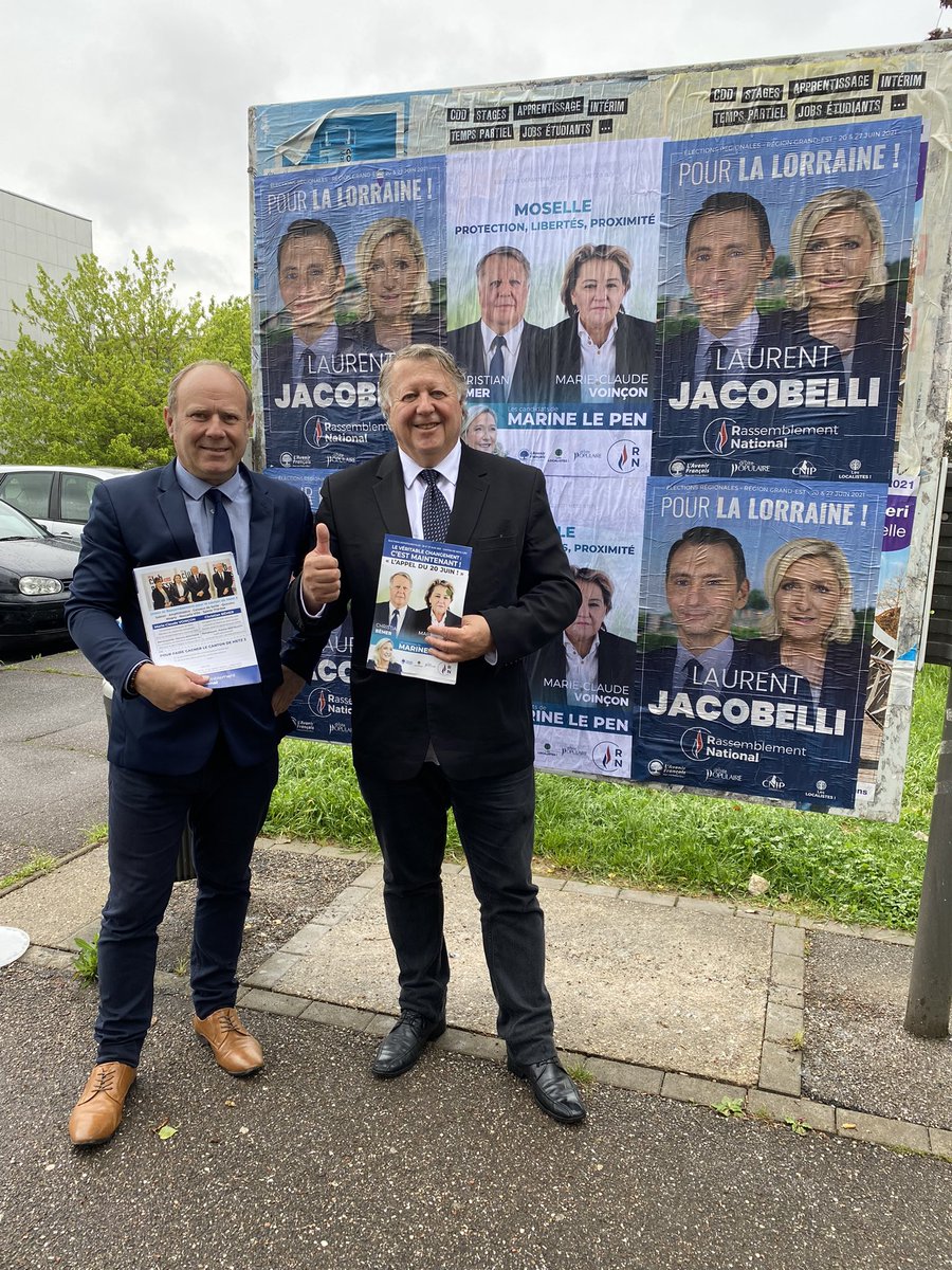 voinconmc's tweet photo. Journée collage de nos affiches @RN_Moselle #regionales2021 et #departementales2021 sur le canton de #Metz3 @PourMetz https://t.co/mfqtvKubxC