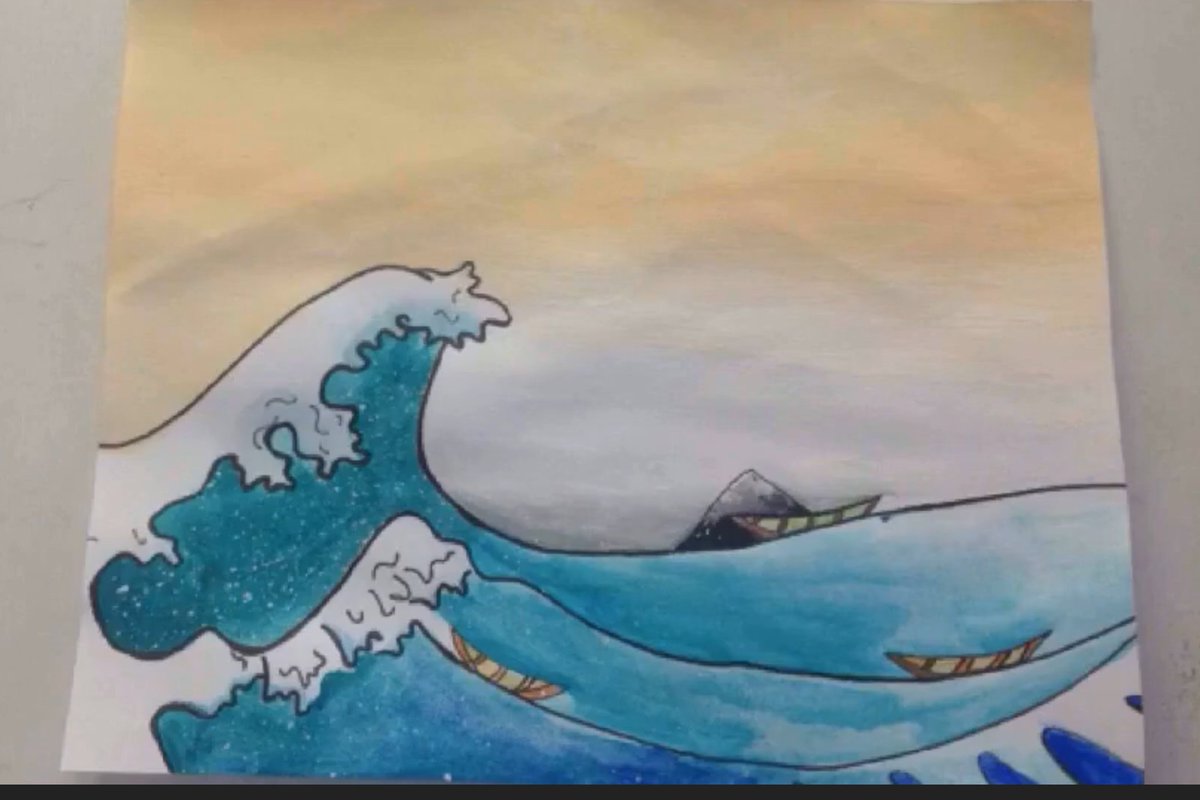 VAPA_Estrada's tweet photo. @CVESDNews @CamElementary @CamarenaPta 5th Grade learned about the world famous Japanese artist, Hokusai. We studied his painting, The Great Wave of Kanagawa (1831). His work inspired many Impressionist artist like Monet. Take a look at these amazing paintings! Great job Robos! https://t.co/j1BIYNl76q