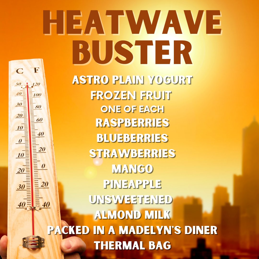 MadelynsDiner's tweet photo. HEAT WAVE!! Smoothies make a perfect meal! Tuesday June 8th Delivery - https://t.co/f6lwgXQEhW https://t.co/z7nMficukw