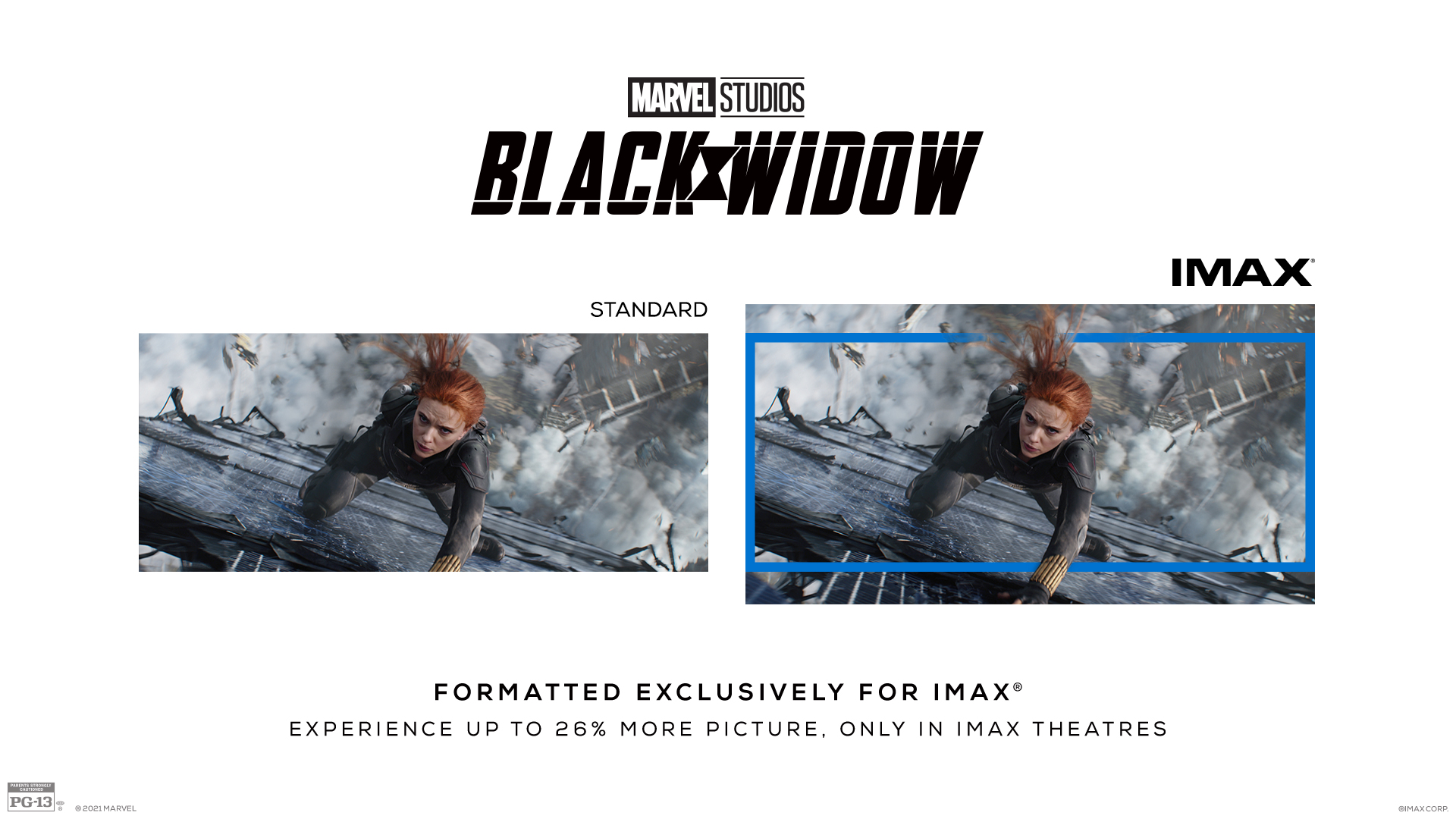 IMAX on Twitter "Specially formatted for IMAX theatres, TheBlackWidow will feature up to 26