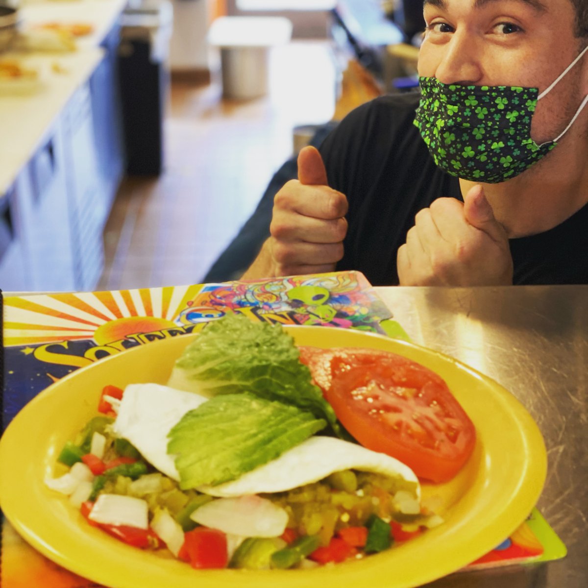 Two thumbs up for this fluffy egg white omelette filled with veggie goodness!