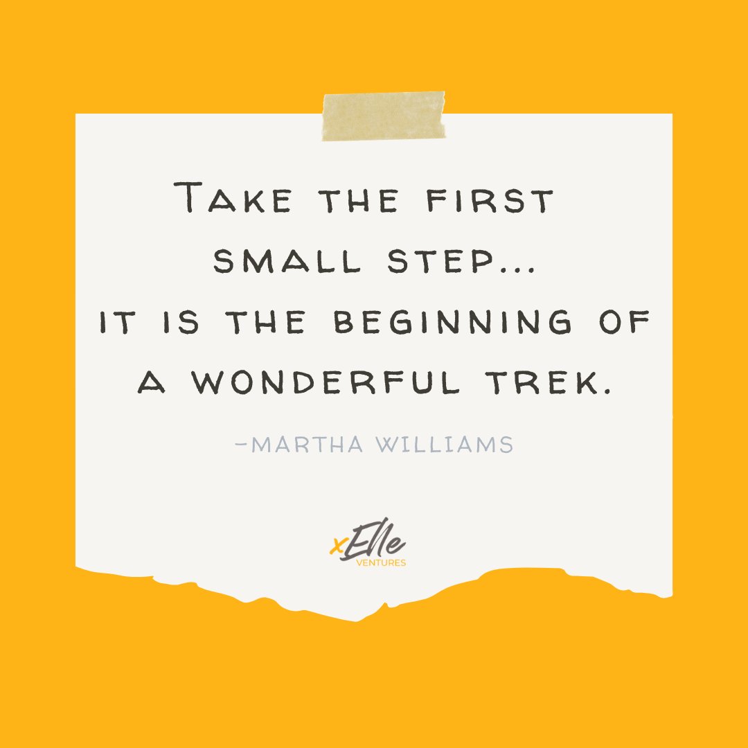 #MondayMotivation "Take the first small step...it is the beginning of a wonderful trek." -Martha Williams, Williams Wealth Services 
Women entrepreneurs seeking debt funding for your businesses? Check out xelleventures.com/how-it-works/  #empoweringwomen #xelleventures #womenentrepreneur