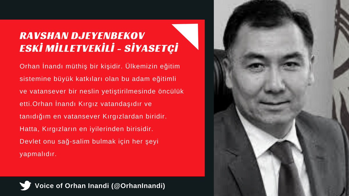 InandiOrhan's tweet photo. 📌Ravshan Djeyenbekov
Eski Milletvekili - Siyasetçi

Orhan İnandı müthiş bir kişidir. Ülkemizin eğitim sistemine büyük katkıları olan bu adam eğitimli ve vatansever bir neslin yetiştirilmesinde öncülük etti.
+++

KidnappedIn TurkishEmbassy https://t.co/XeKSZULu8P