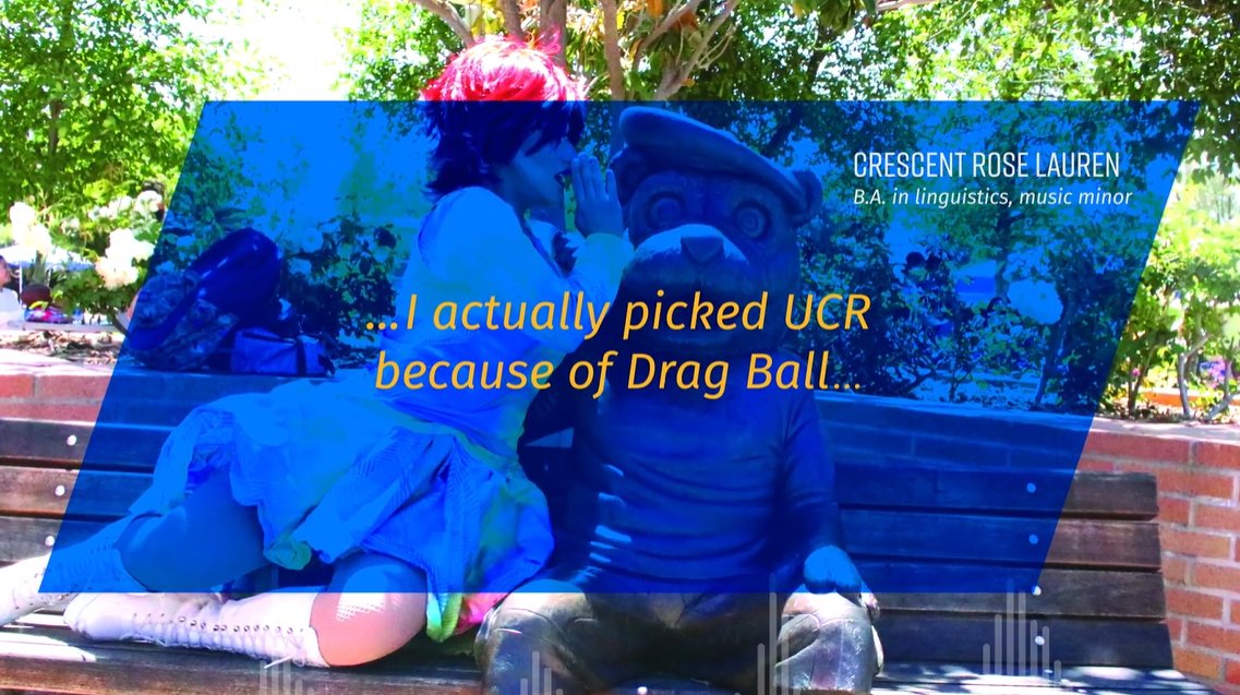 Crescent Rose Lauren taught their own very successful original R'Course, DRAG CULTURE: THE PERFORMANCE MOVEMENT OF THE LGBTQ COMMUNITY twice. 

To read more about Crescent and view their video, use this link: ow.ly/yXN950F2lIh

#ucrstudentengagement