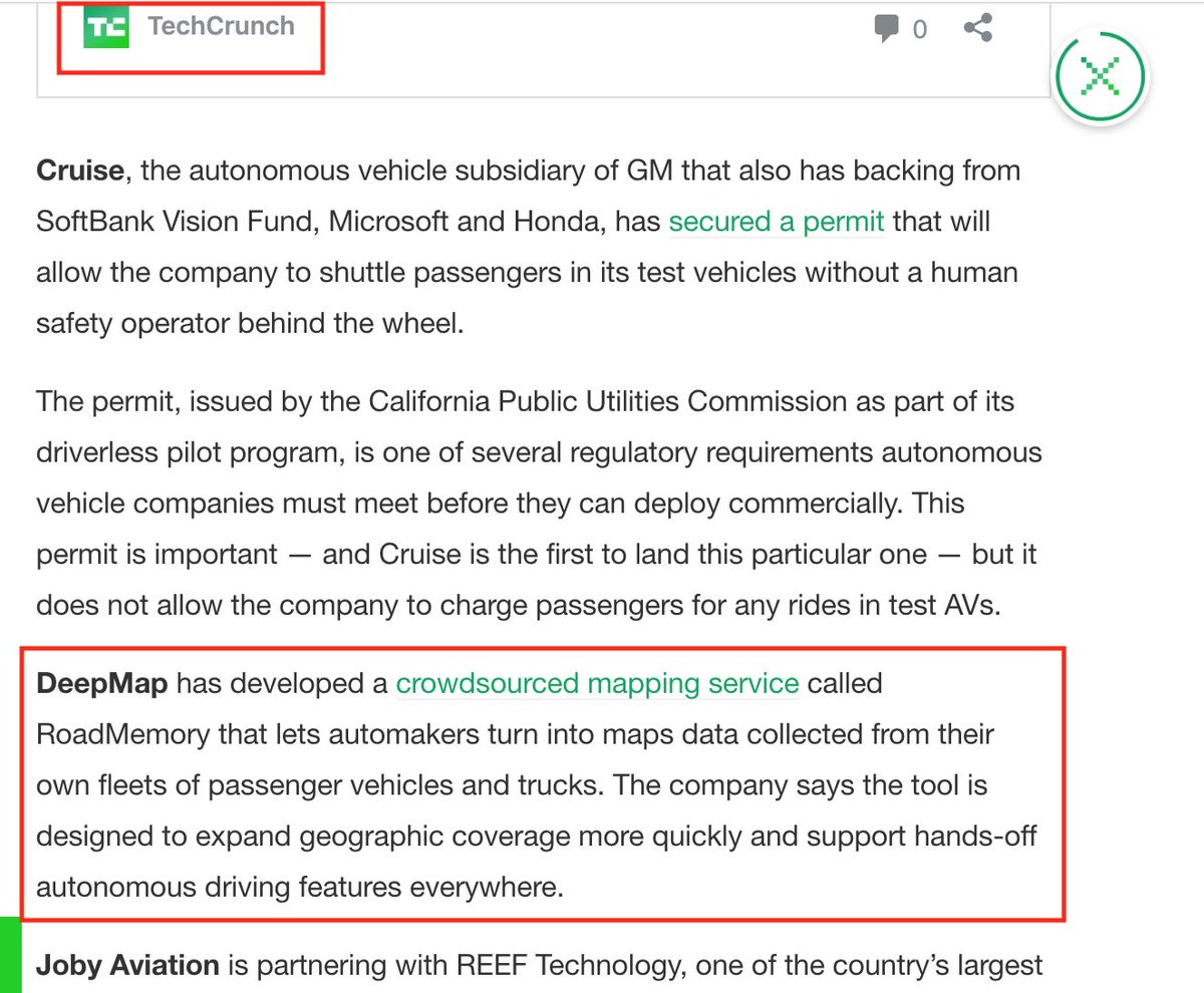 DeepMapInc's tweet image. Thanks to @kirstenkorosec for a shout out in @TechCrunch The Station about our announcement of @DeepMapInc #RoadMemory, a new #crowdsourced mapping service for automakers and suppliers. #automomousdriving #autonomouscars #autonomoustrucks