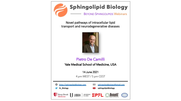 SL_Biology's tweet photo. We are extremely excited to host renowned scientist Pietro De Camilli from @Yale for a 'Beyond Sphingolipids' webinar next Monday. Prof. De Camilli will discuss intracellular lipid transport and neurodegenerative disease. Register at https://t.co/LNYmwiJY8I https://t.co/ts6qbZ5E8R