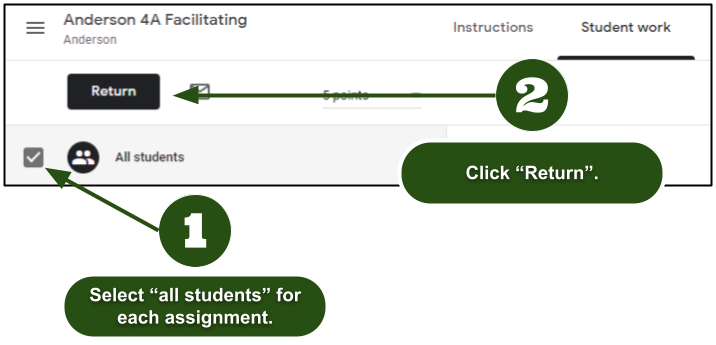 DDSBInnovation's tweet photo. Google Classroom Maintenance Tip:
Return all assignments before the end of the year, even ones that were not formally graded. This will return ownership of the work to the students who created it. https://t.co/C3nMXEcOMN