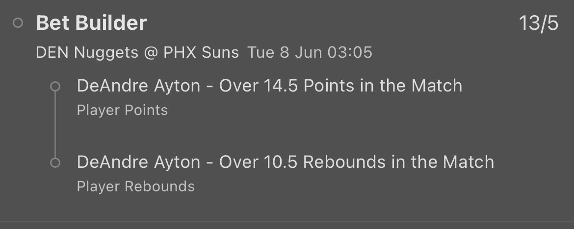 TheAnswerBets's tweet image. Nuggets @ Suns, Game 1

1 Unit