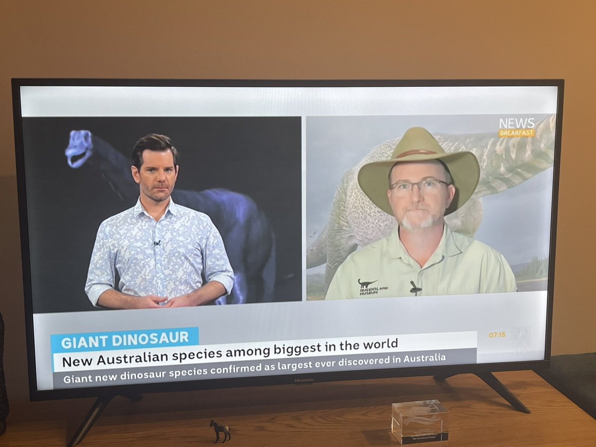 Look who’s on the news 😀 Great work @Aussiedinosaurs and team. New giant dinosaur found in Queensland. #palaeontology