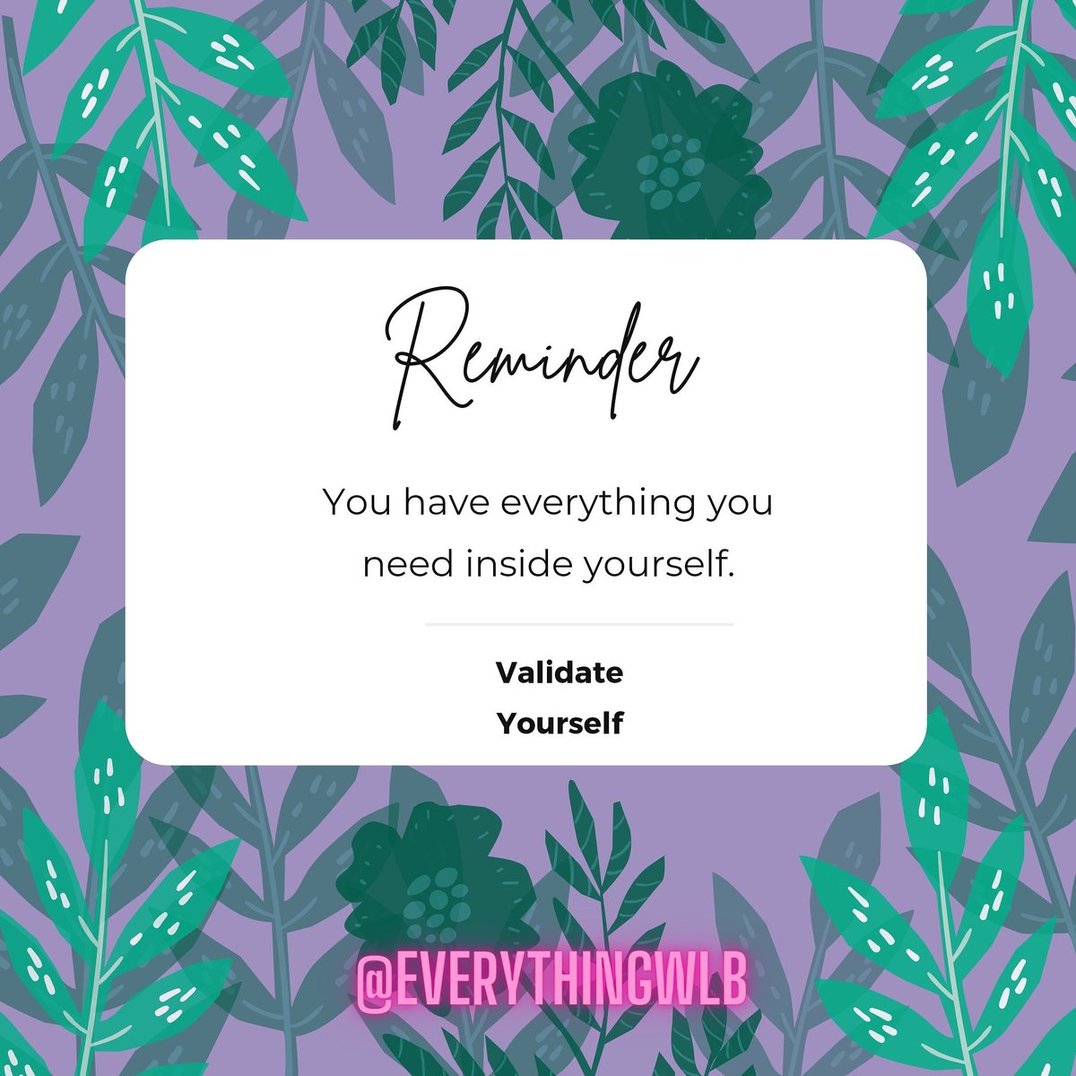 everythingwlb's tweet image. Weekly reminder!