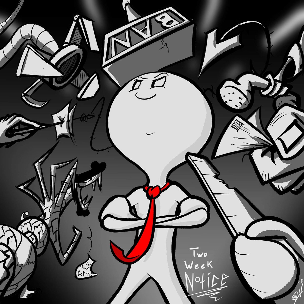 ThMadCartoonist's tweet image. #TwoWeekNotice is my swan song, the day I manage to sell it as a concept for a Video Game or Animation is the day I quit my day job...