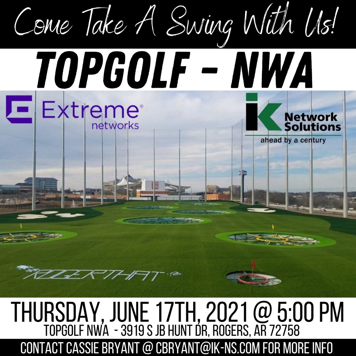 Our joint event in Northwest Arkansas with <a href="/ExtremeNetworks/">Extreme Networks</a> is on June the 17th!  Come take a swing with us!