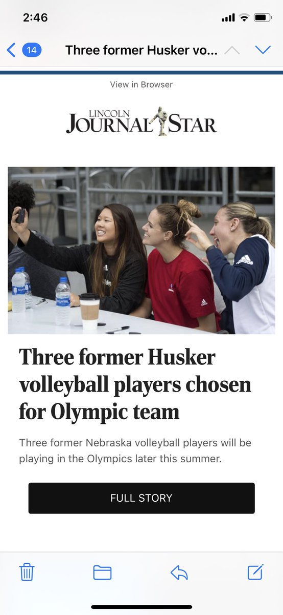 jcook2's tweet photo. Huskers dreaming big!  3 on the Olympic team!   There is no place like Nebraska!   The husker nation has a reason to celebrate our state treasure! https://t.co/sm4JG9ou36
