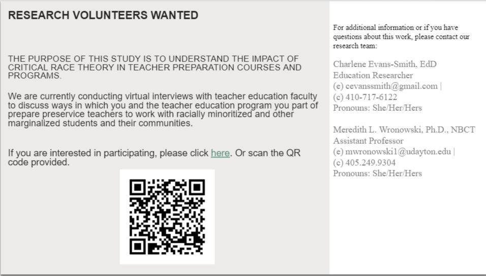 Charlene_E_S's tweet photo. Research Volunteers Wanted: If you are interested in participating, please click here (https://t.co/fATAtqsIsi). Or scan the QR code provided. https://t.co/S7qEvOWKUu