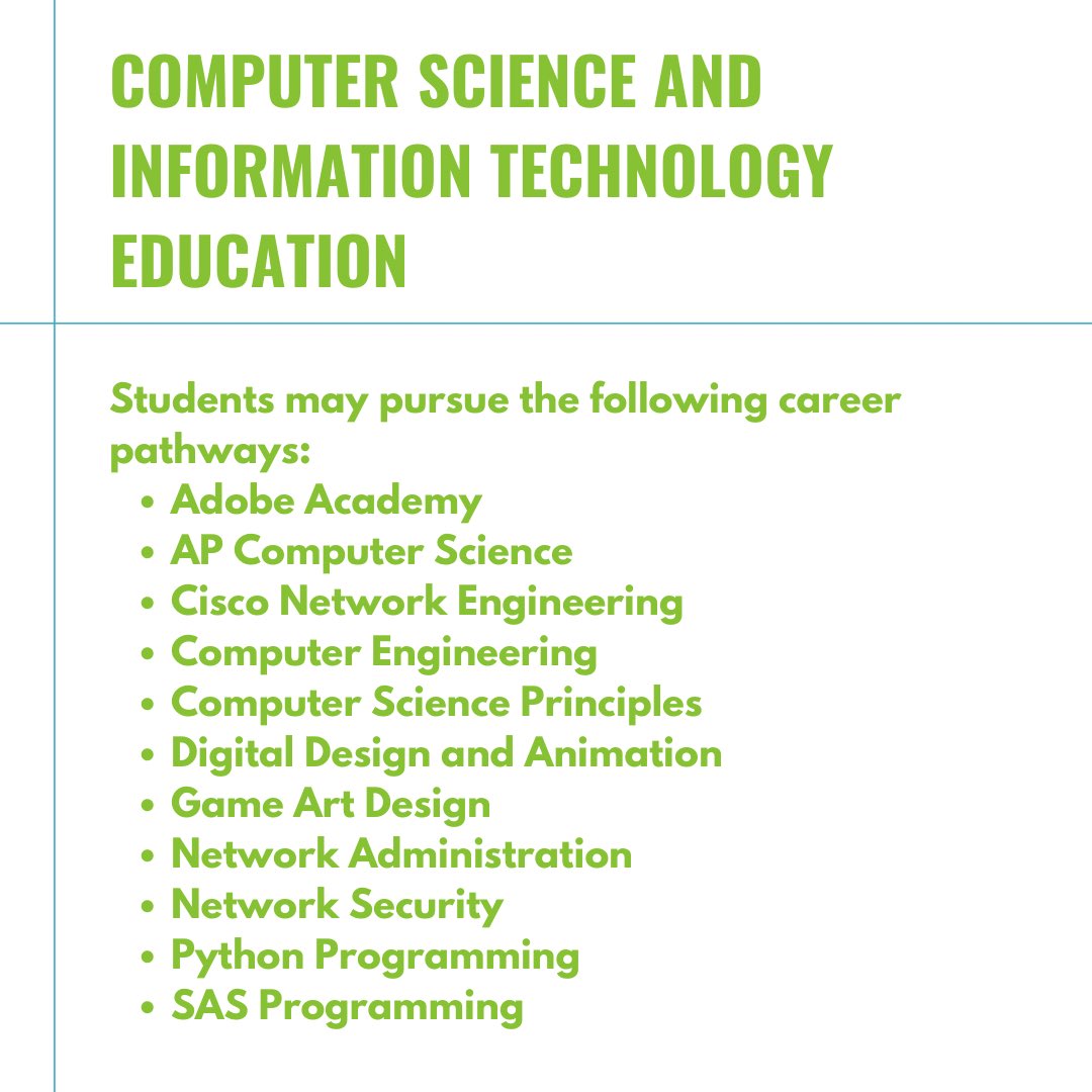 Computer Science and Information Technology (CSIT) is focused on building linkages in information technology occupations for careers related to the design, development, support and management of hardware, software, multimedia and systems integration services. #careerpathwayMonday