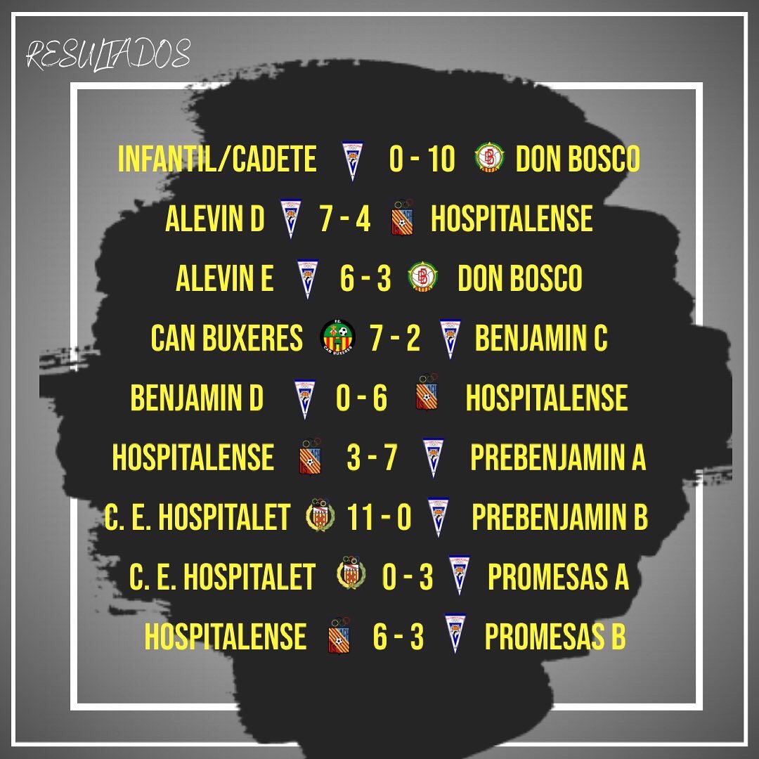 🔵⚪️ [RESULTADOS]

👉🏽 Estos son los resultados de este fin de semana. 

🗣 ¡A por una nueva semana! 

#futbolbase #amateur #fcf #consellescolar #cepubillacasas #hospitalet