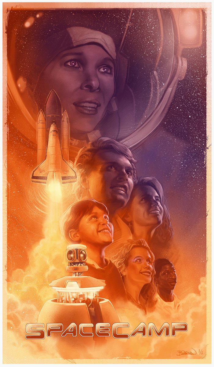 80sscifidoc's tweet image. SPACECAMP (1986) was a &quot;marketing nightmare,&quot; as it was released five months after the Space Shuttle Challenger disaster. 

35 years later, maybe it’s time to give this film another look. Thoughts about SpaceCamp?

Art: Barret Chapman

#80s #80sscifi #scifi #SpaceCamp #80smovies