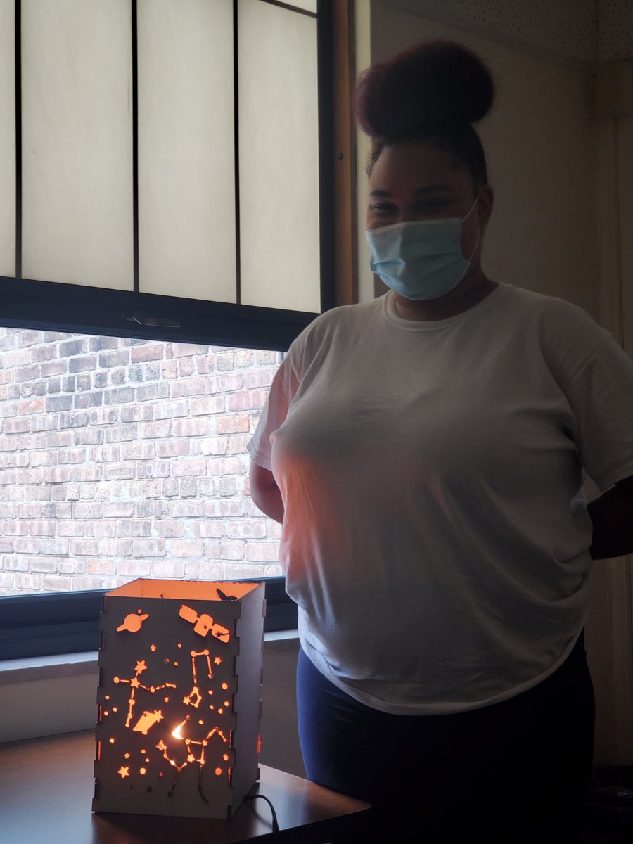 Proud of these students for applying Geometric concepts to design and creative innovative products!  First is a terrarium made of acrylic and the other is lamp designed and created with the Cricut and Glowforge.