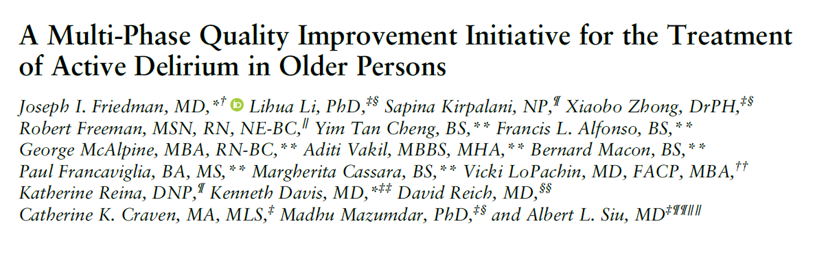 A_MacLullich's tweet photo. ❔ How should we handle #delirium treatment?

⭐ Major recent QI study focusing on #delirium treatment. 

🆘 Patients with active #delirium ➡️ order set.

      Results:

            ⬇️ Length of stay

            ⬇️ Psychotropic medicine use

🔗 https://t.co/1mqdxtFRqm https://t.co/fvbLrDlvRu