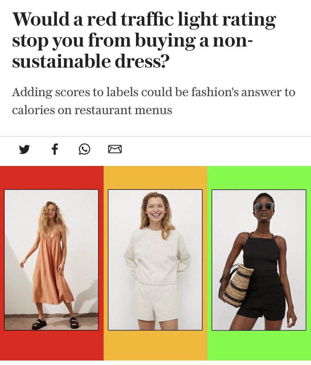 Apparently H&amp;M are adding a traffic light system to tell you how sustainable each item is (apparently they won’t be the ones to score them it’ll be done by a third party) but I can’t help but think it would be easier and cheaper to just produce less and pay their workers??