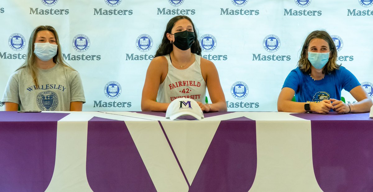 MastersPanthers's tweet photo. We honored 3 college-bound athletes during a signing ceremony this afternoon. Congrats to Allie Koziarz (Wellesley/Basketball), Brooke Tatarian (Fairfield/Basketball) and Eliza Abady (Goucher/Tennis). It has been a pleasure to watch you compete. Best of luck at the next level! https://t.co/DwJXL5UnP8