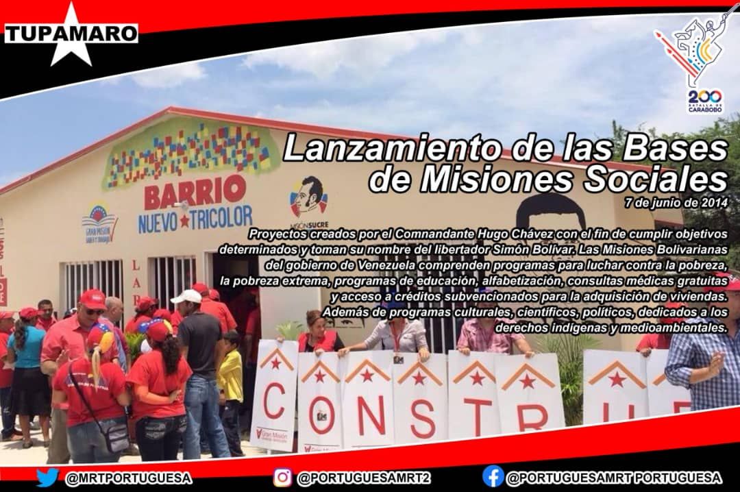 portuguesamrt2's tweet photo. Hoy #7DeJun Celebrando los 7 años de la creación de las bases misiones, quien viene realizando un trabajo social a beneficio de las comunidades vulnerables.
#VenezuelaPatriota 
#LaEraRebelde https://t.co/npSoibuAON