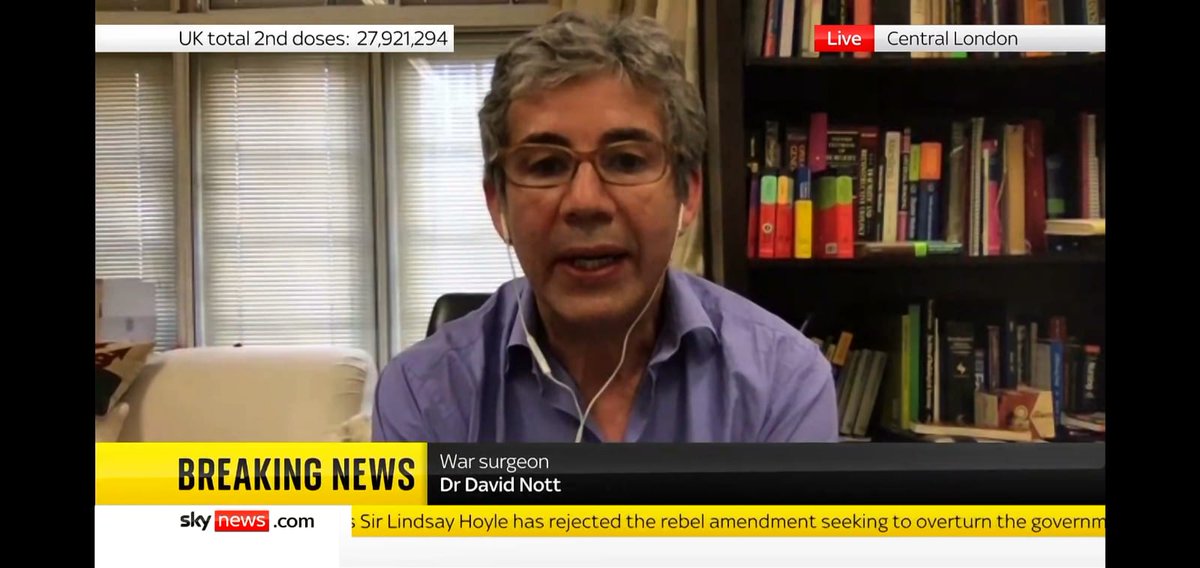 NottFoundation's tweet photo. Yesterday, David went on @SkyNews to talk about his recent mission to Yemen, and the BAFTA winning 'Inside Idlib' with @AlexCrawfordSky. 

David's message was that in the midst of war, surgeons in #Yemen are exhausted and need assistance. (1/2) https://t.co/eBGxjBXVQR