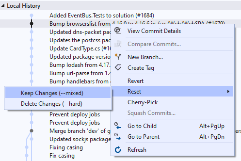 PratikN's tweet photo. Visual Studio tip: Accidentally made a commit to the wrong branch? Right-click the prior commit in the Git Repo window and select reset --mixed. The accidental commit is gone from the branch tip and the changes from it are back in the working tree!
#vstip #vsgit @VisualStudio https://t.co/5ErQ6mQjd7