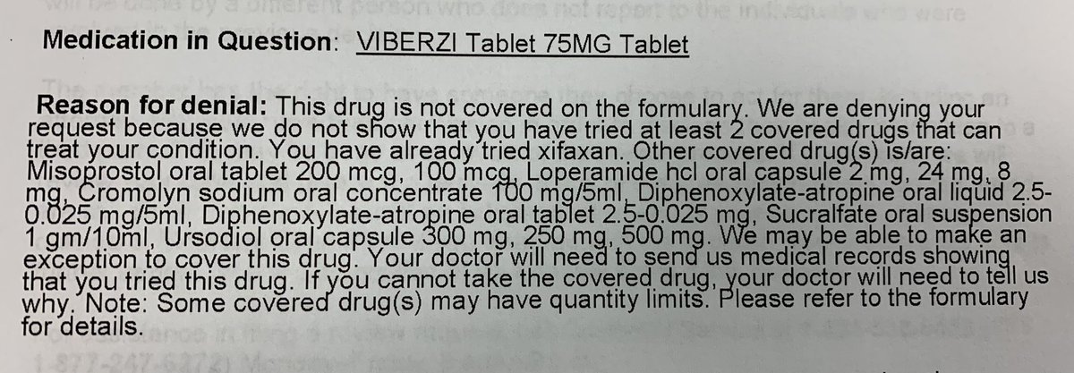 ginorthshore's tweet photo. Thanks, @WellCare_Health. I never would have thought to use misoprostol, empiric cromolyn, sucralfate, or ursodiol for IBS-D. You learn something every day! 😒 #PriorAuthHell #MedTwitter #GITwitter @IBDMD @HeartOTXHeartMD @AustinChiangMD @AmCollegeGastro @DCharabaty @GI_Pearls https://t.co/R4SePqy5dz