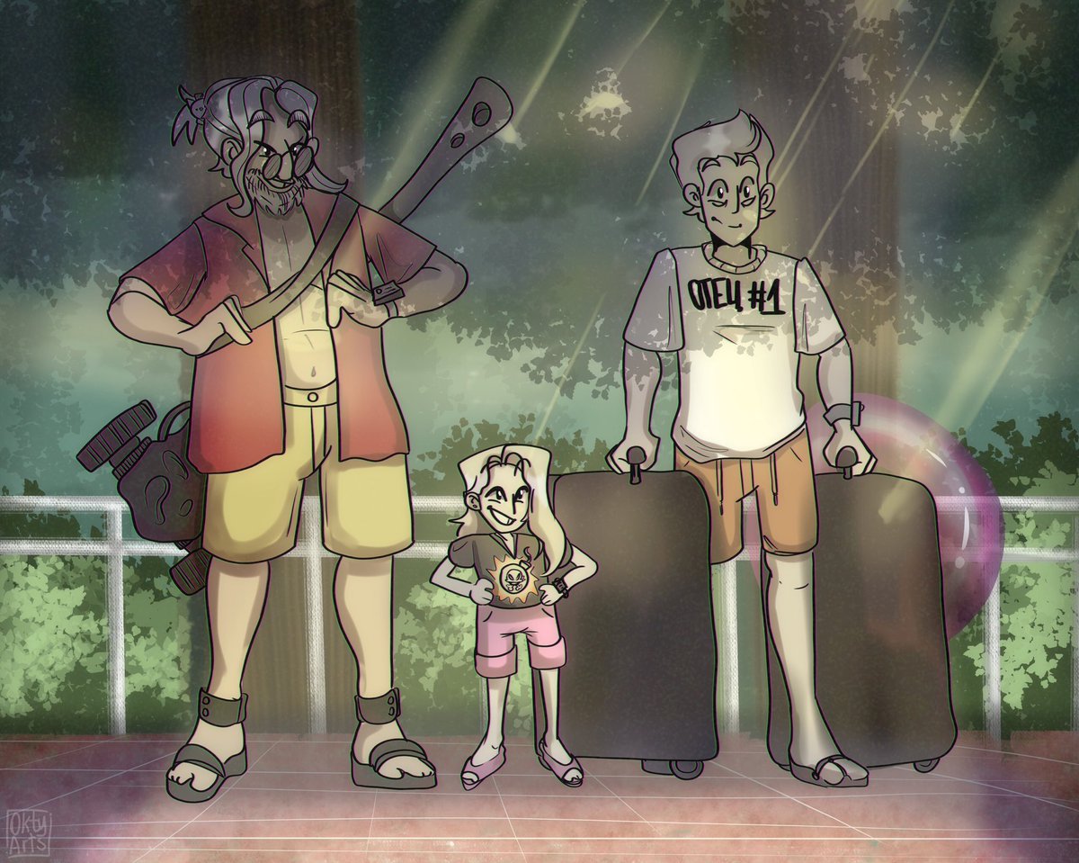 ArtsOkty's tweet photo. Just a vacation 

#ethanwinters #rosemarywinters #karlheisenberg #ResidentEvilVillage #re8 #fanart https://t.co/1eXWccEoHU