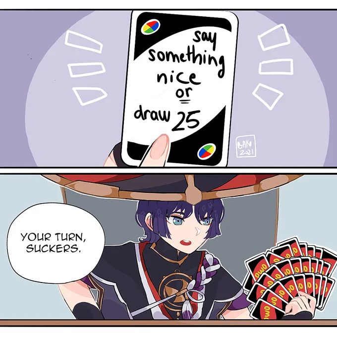 Playing uno with friends 🃏 - #GenshinImpact #原神 #fanart 