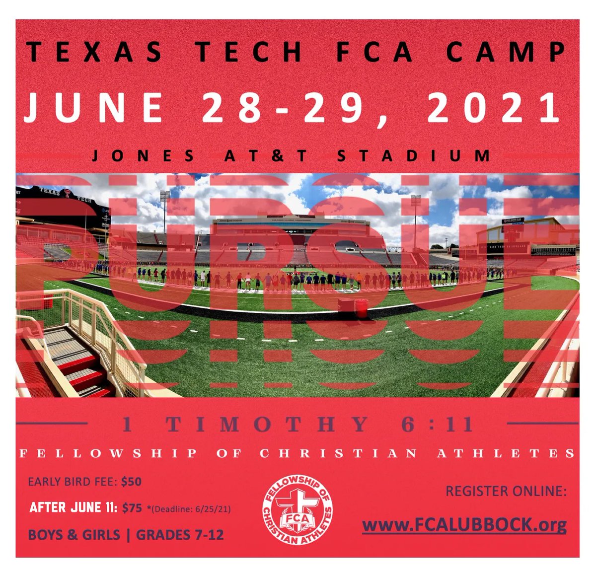 SouthPlainsFCA's tweet photo. 🚨REGISTER by FRIDAY🚨 

Early Bird Discount ends this week!

📲SIGN UP NOW: https://t.co/RMyGTvIpPz https://t.co/QrKzz5zzND