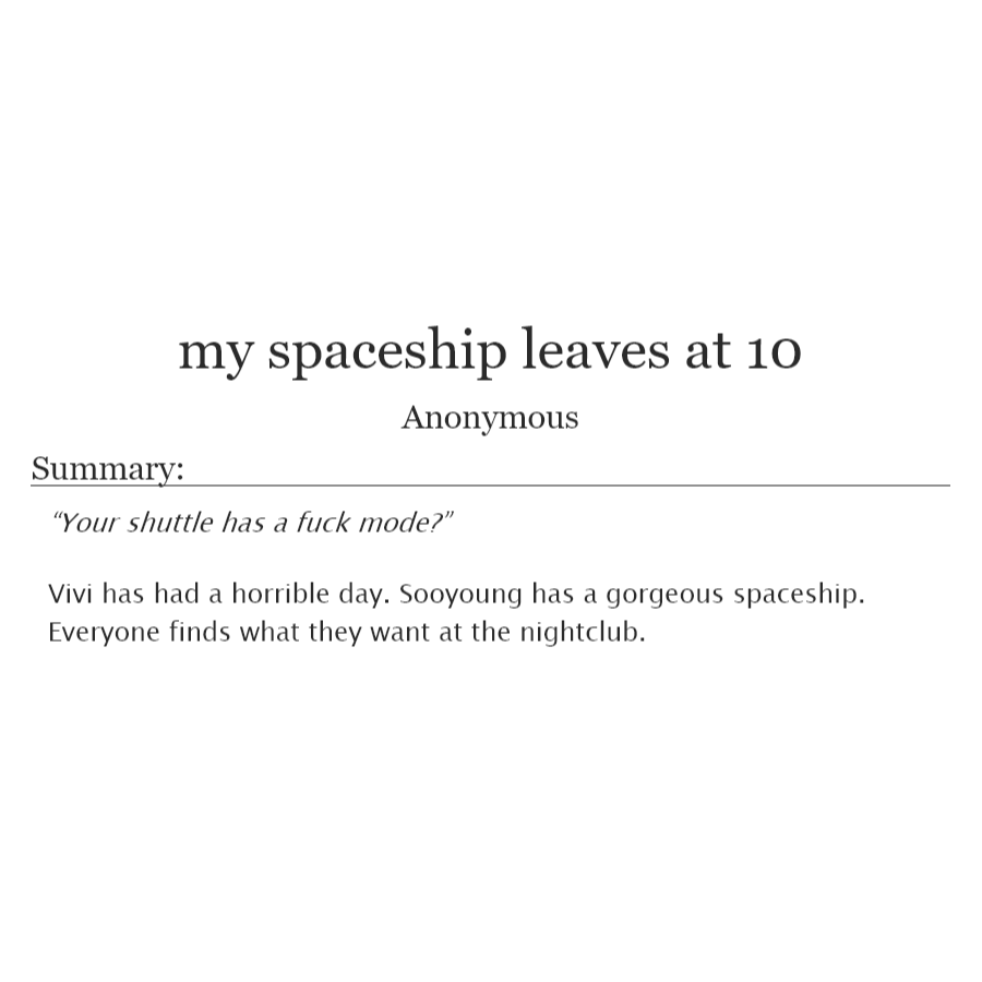 #ggjukebox DAY 3: my spaceship leaves at 10 (loona, vivi/yves) archiveofourown.org/works/31770085