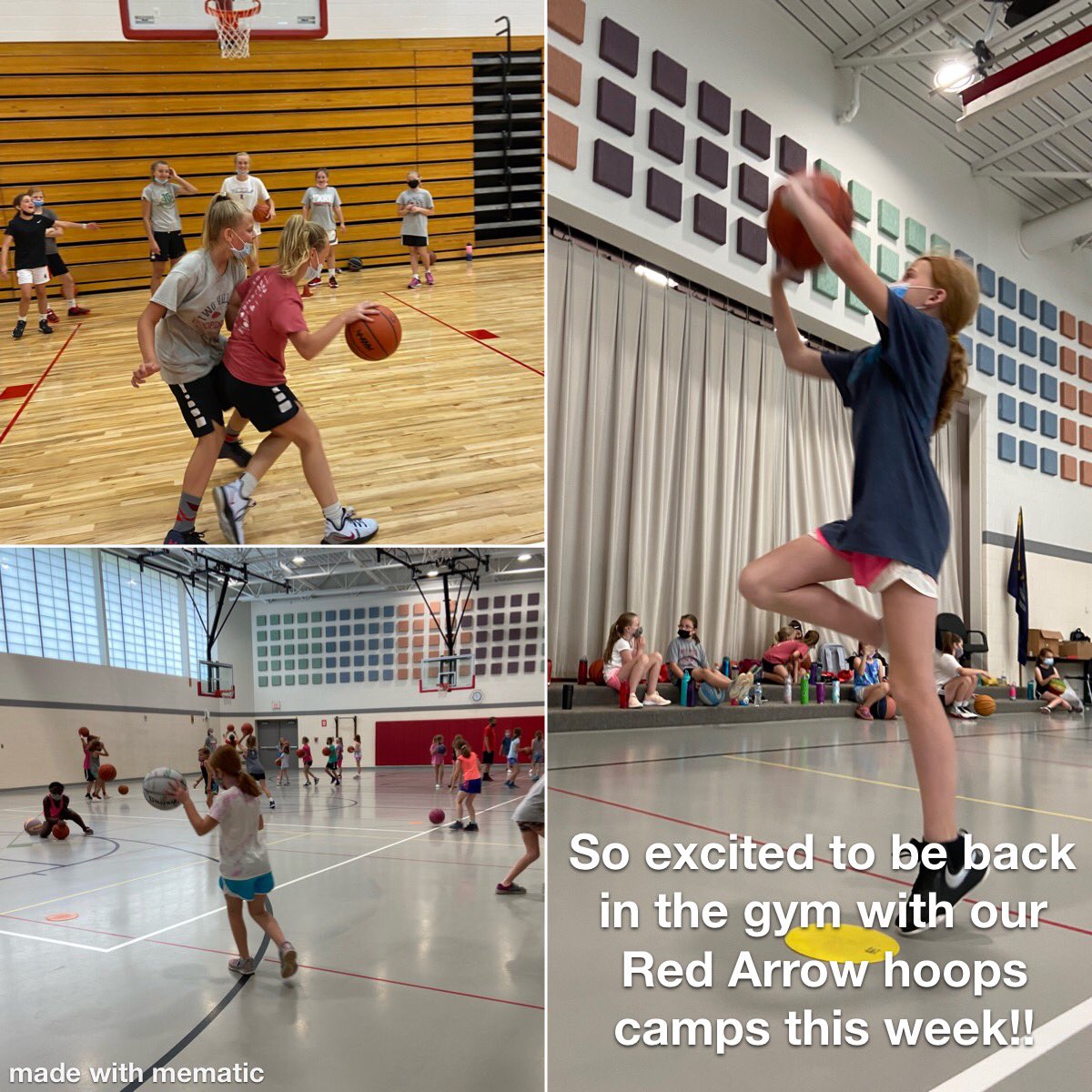 Great start to our Red Arrow basketball camps today. It’s great to be back in the gym!! Looking forward to a great week.