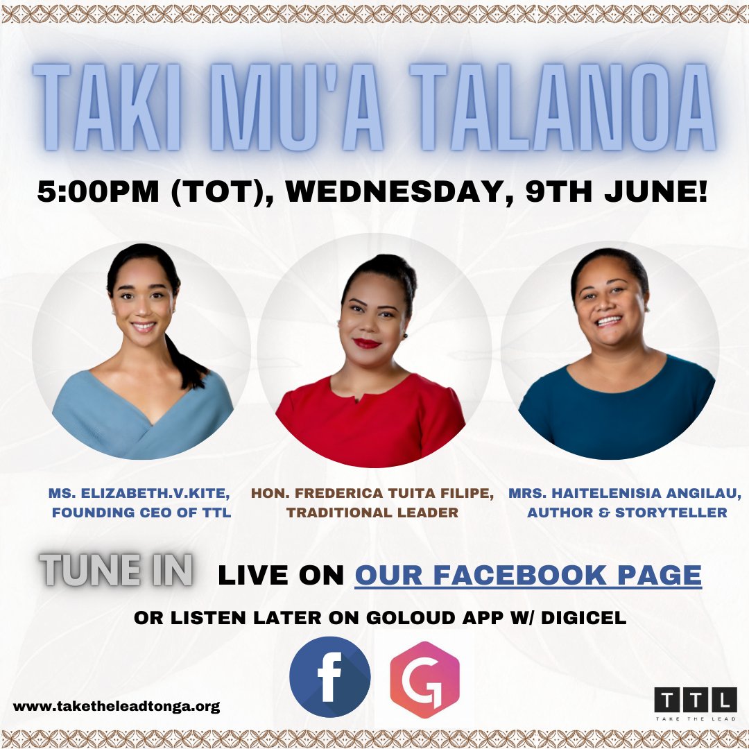 FredericaTuita's tweet photo. Please join us on our Takimu'a Talanoa tomorrow where we'll discuss, "Support for Tonga's single mother's" 🙏 https://t.co/X4nEhDJJpV
